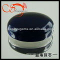 oval dark blue plated bottom glass gems(GLOV-3x5-1038)